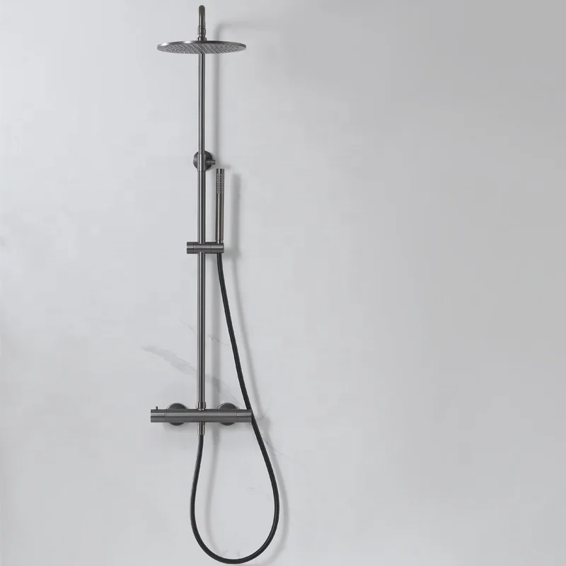 High-end new design simple style bathroom thermostatic rain shower set long warranty period