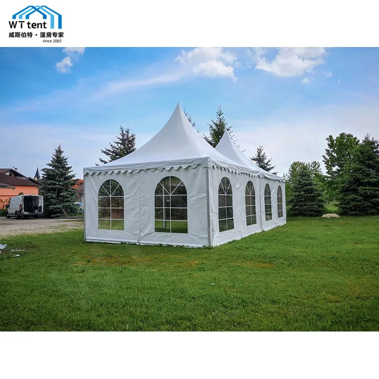 3x3m 5x5m 6x6m Steel Aluminum White PVC Pagoda Marquee Party Event Coffee Shop Wedding Tent For Sale
