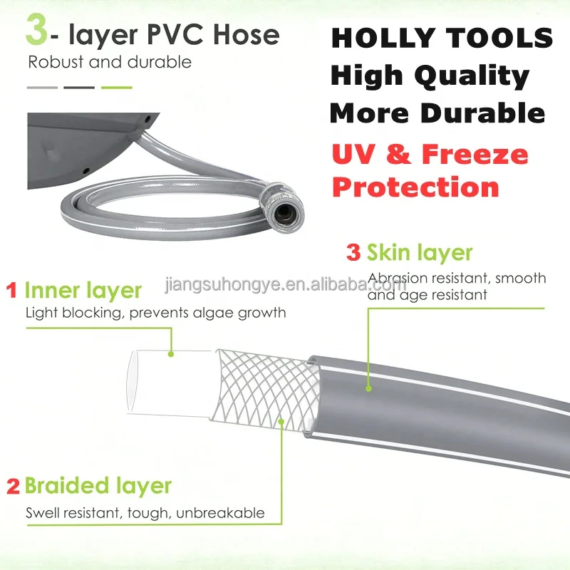 Auto PVC Pipe Reel 50ft automatic Self retractable garden hose reel Yard hose industry hige Car wash 15 M Meter water hose reel