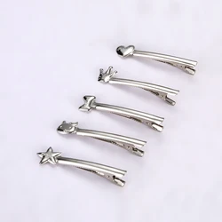 Metal Hair Clips Single Prong Alligator Clips Curl Clips Silver Hairbow Accessory