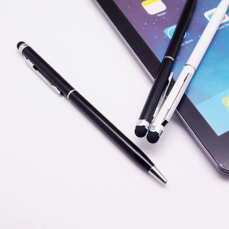 Cheap active advertising office school metal click touch ballpoint stylus pen for mobile