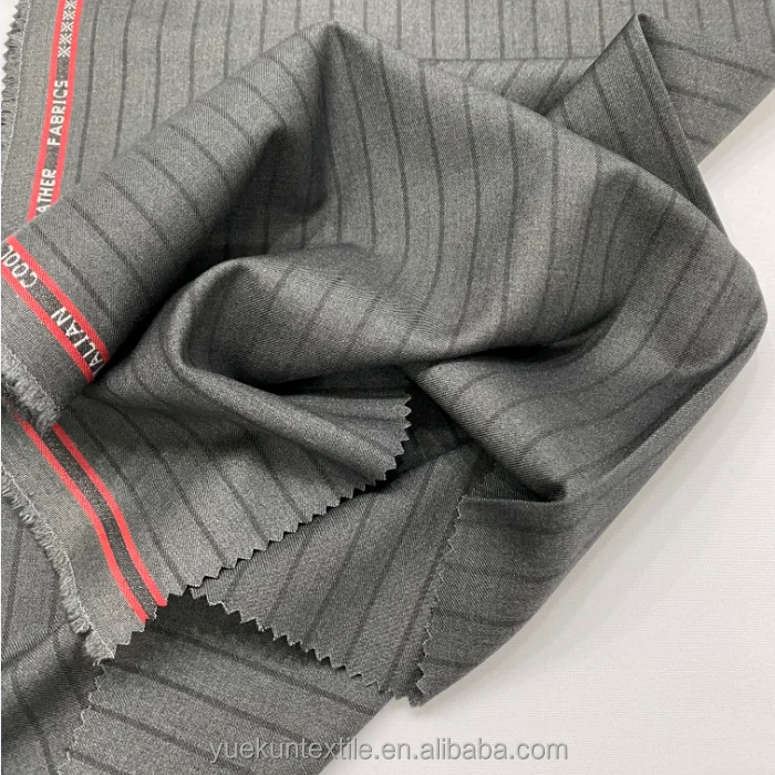 High Quality Wholesale 65 Polyester  35 Rayon Dobby Pattan Fabric Mens Suiting Fabric