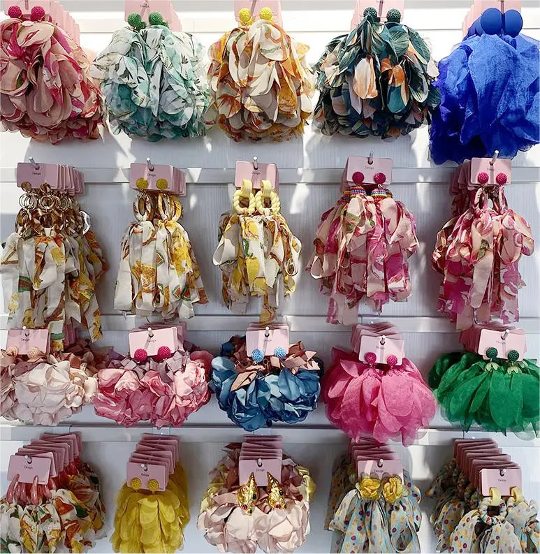 Wholesale Various Styles Summer Colorful Fabric Statement Earrings For Women Party Jewelry Art Dress Earrings