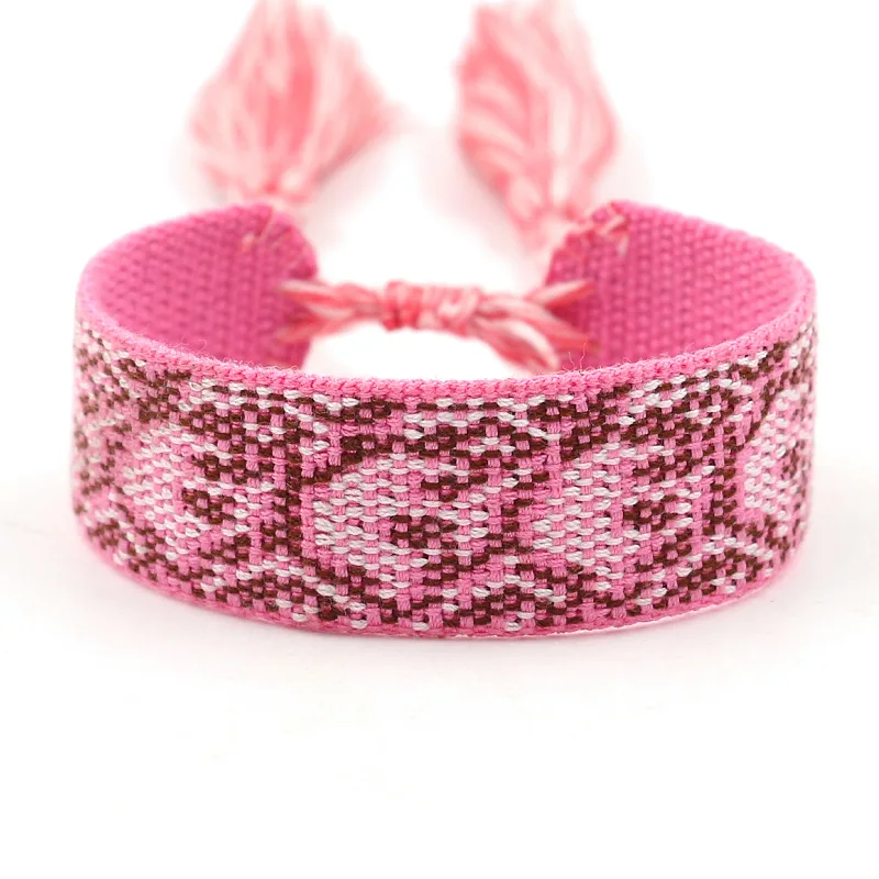 Wholesale Custom Logo Woven Bracelet Women Boho Adjustable Handmade Tassel Bracelet