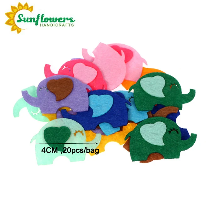 Multicolor 40mm Rabbit Eco-friendly Felt Fabric Shapes for Holiday and Gift Sets