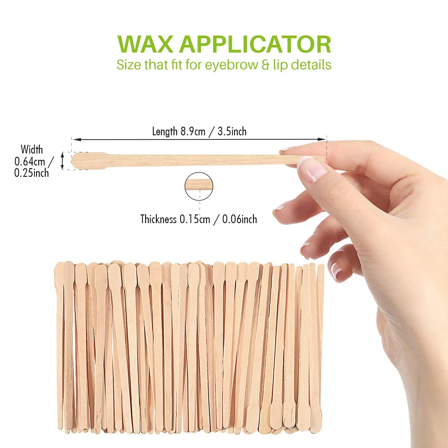100pcs Wax Spatulas Wooden Waxing Applicator Sticks Eyebrows Sticks
