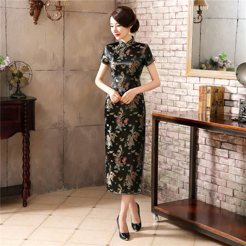 Plus Size S-6XL Traditional Chinese Dresses Cheongsam Long Qipao Dress Sexy Split Tang Costume Lady Banquet Qipao
