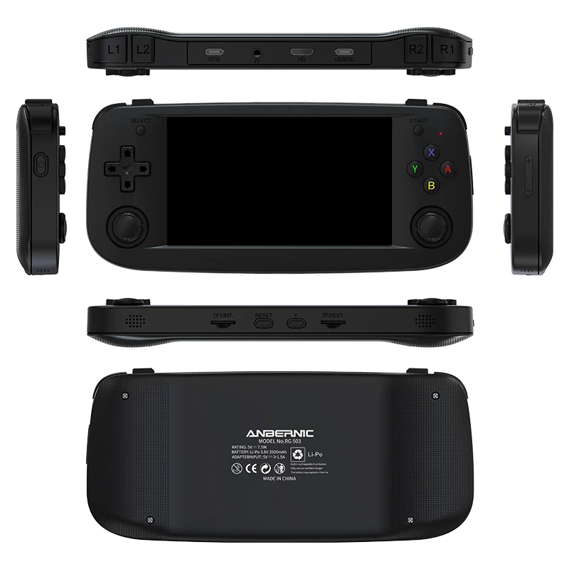 ANBERNIC RG503 4.95 inch OLED Screen Retro Video Handheld Game Console For PS1 PSP N64 Support 5G Wifi TV Out Game Player Box