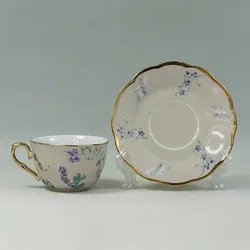 Arabic drinkware cup and saucer 220ml decal glazed ceramic gold rim coffee cup set tea cup with saucer