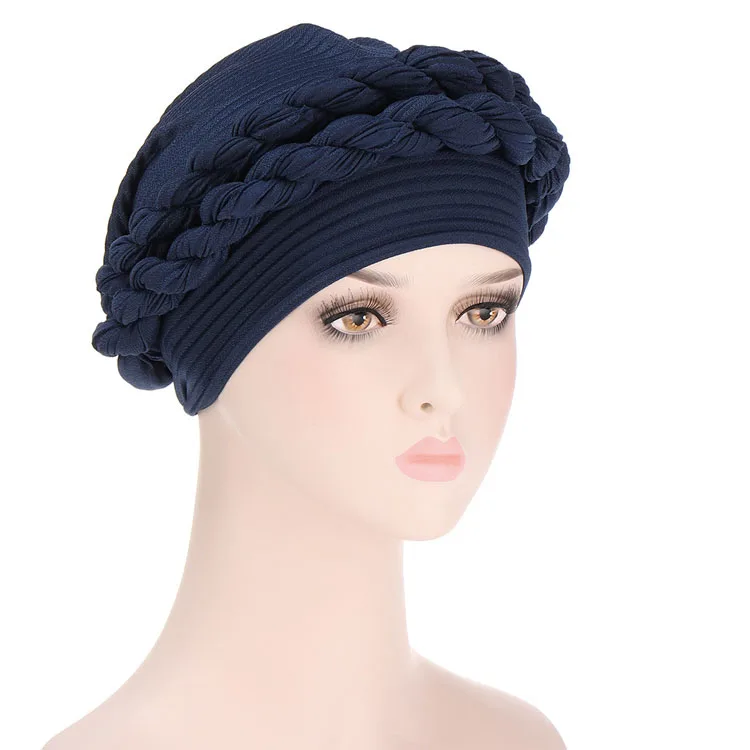 New Style Turban Braid Crumpled Twist Braid Muslim Wholesale Turkish Hijabs Hijab Cap Muslim Malaysia Hijab