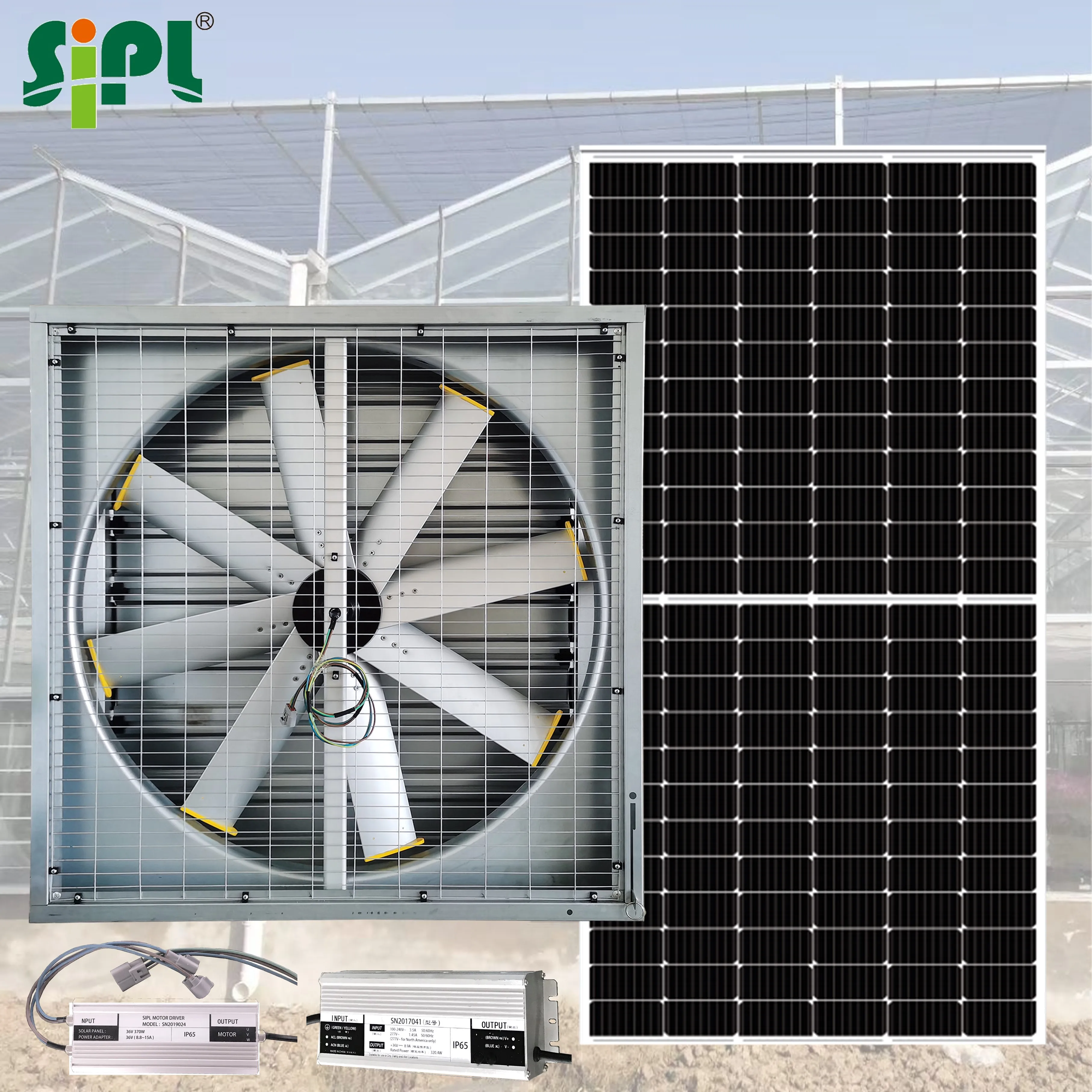 Industrial Heat Extractor for Warehouse Negative Pressure Air Ventilation Blower Box Fan with Solar Panel 48' Wall Exhaust Fan