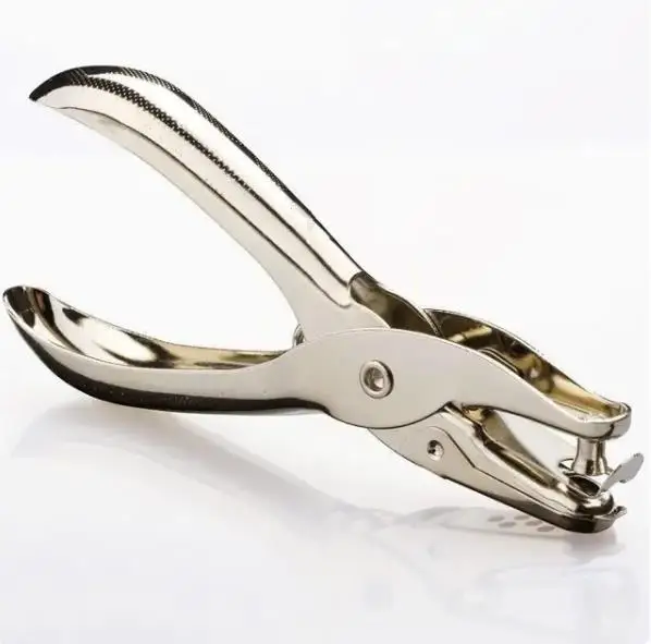 Metal Handle Hand Tools Portable Round Hole Pouncher Paper Punch  for Home Office School Supplie