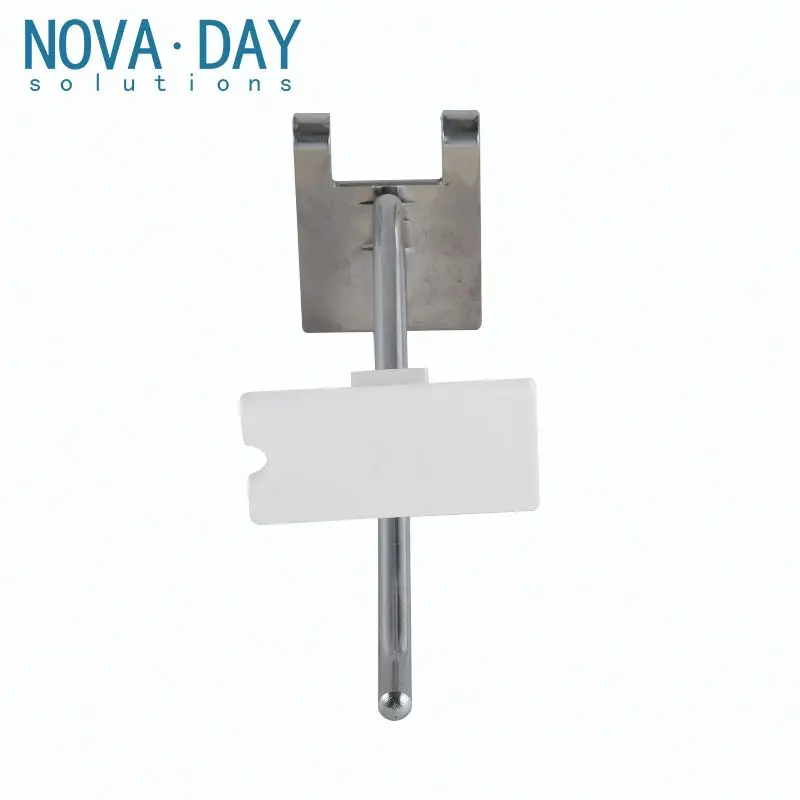 Novaday Customized Popular Slatwall Metal Hooks Double Wire Price Tag Pegboard Display Products Slatwall Hooks