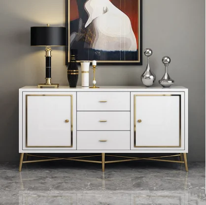 New  Modern minimalist light luxury creative multifunctional living room dining room solid wood storage sideboard