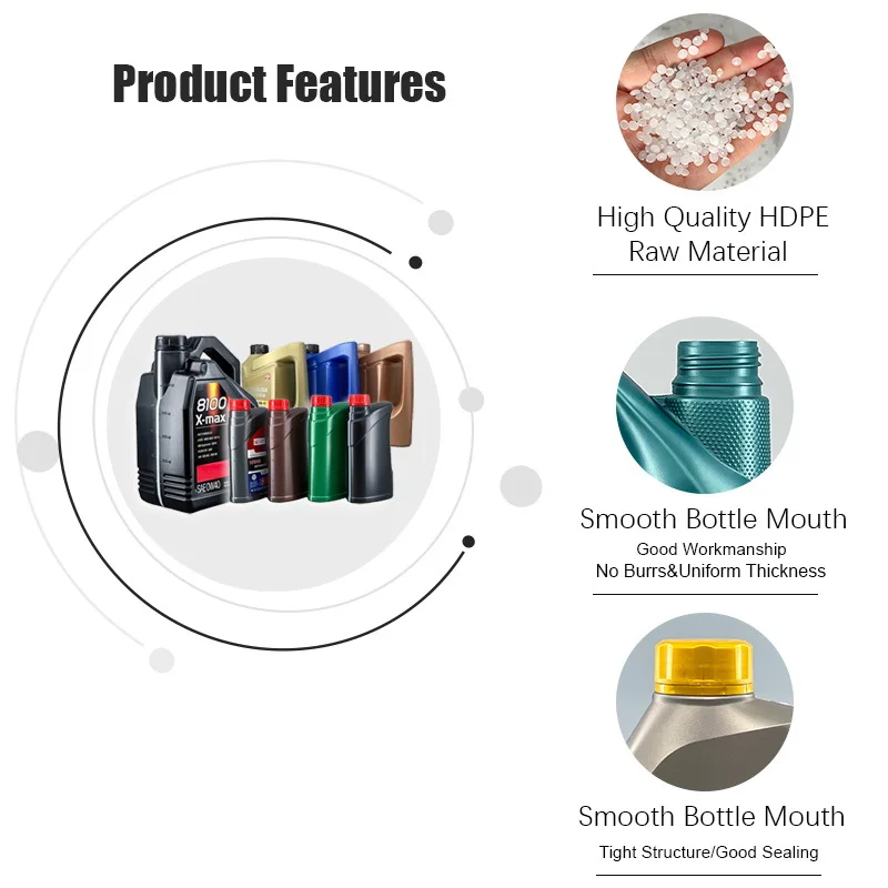 Hot Sale Custom 5 Liter Big Capacity HDPE Motor Oil Container Empty Engine oil Jerry Can for Motor Oil