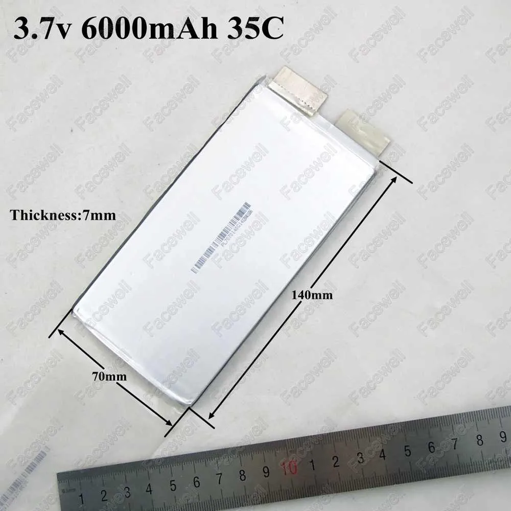 7070140 3.7v 6000mah 35C lipo bateria 3.7v 30c 6ah battery For 11.1v 3s diy RC toys lipo 3s 5200mah 6s lipo plane aircraft