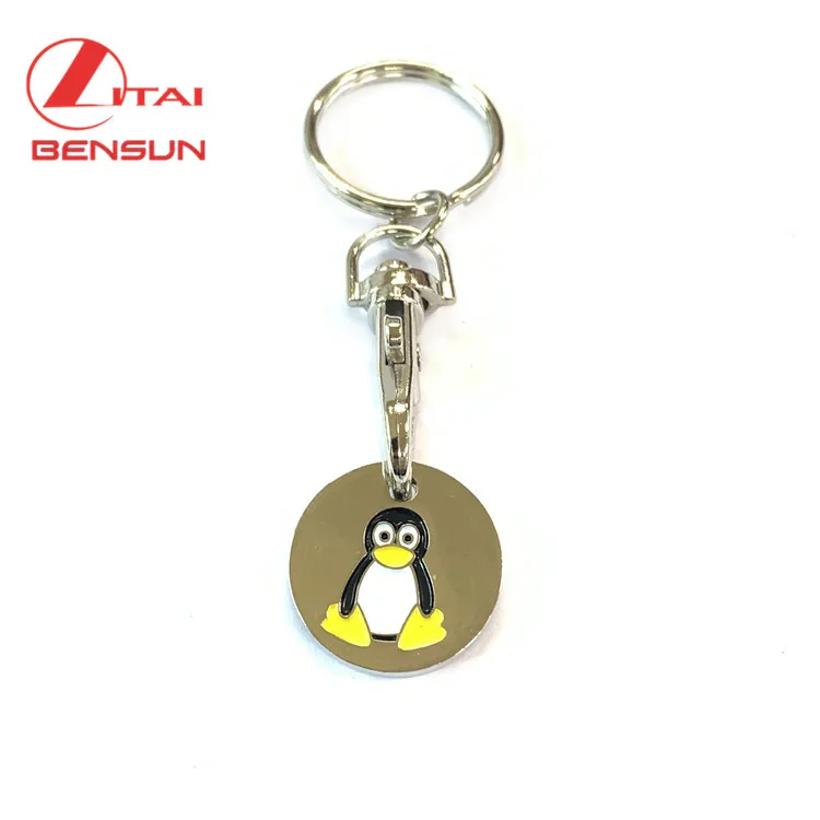 Wholesale Zinc Alloy Metal Custom Animal Penguin Enamel Souvenir Key Chains Keychain