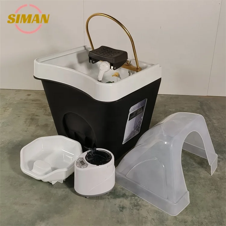 Siman portable shampoo bowl with water tank no plumbing with steamer high quality hot sale factory price head spa beauty salon