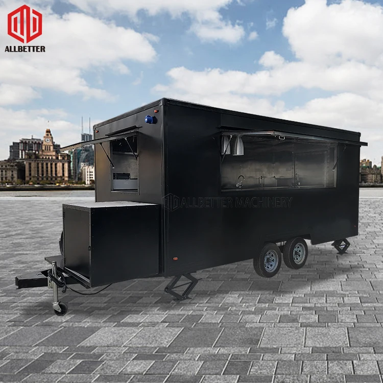 Custom Size Coffee Cart Mobile Kitchen Food Van Fast Food Carts BBQ Concession Cart Food Trailer with Kitchen