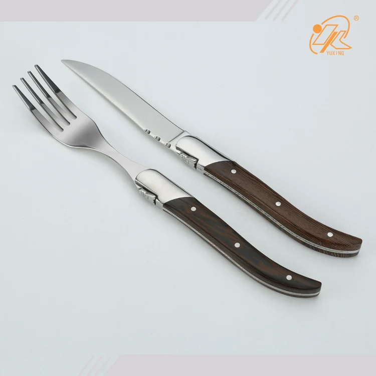Factory Direct Sale Custom Logo 12 Pieces Laguiole Steak Knives and Forks Set Pieces Kitchen Knife Set With Gift Box