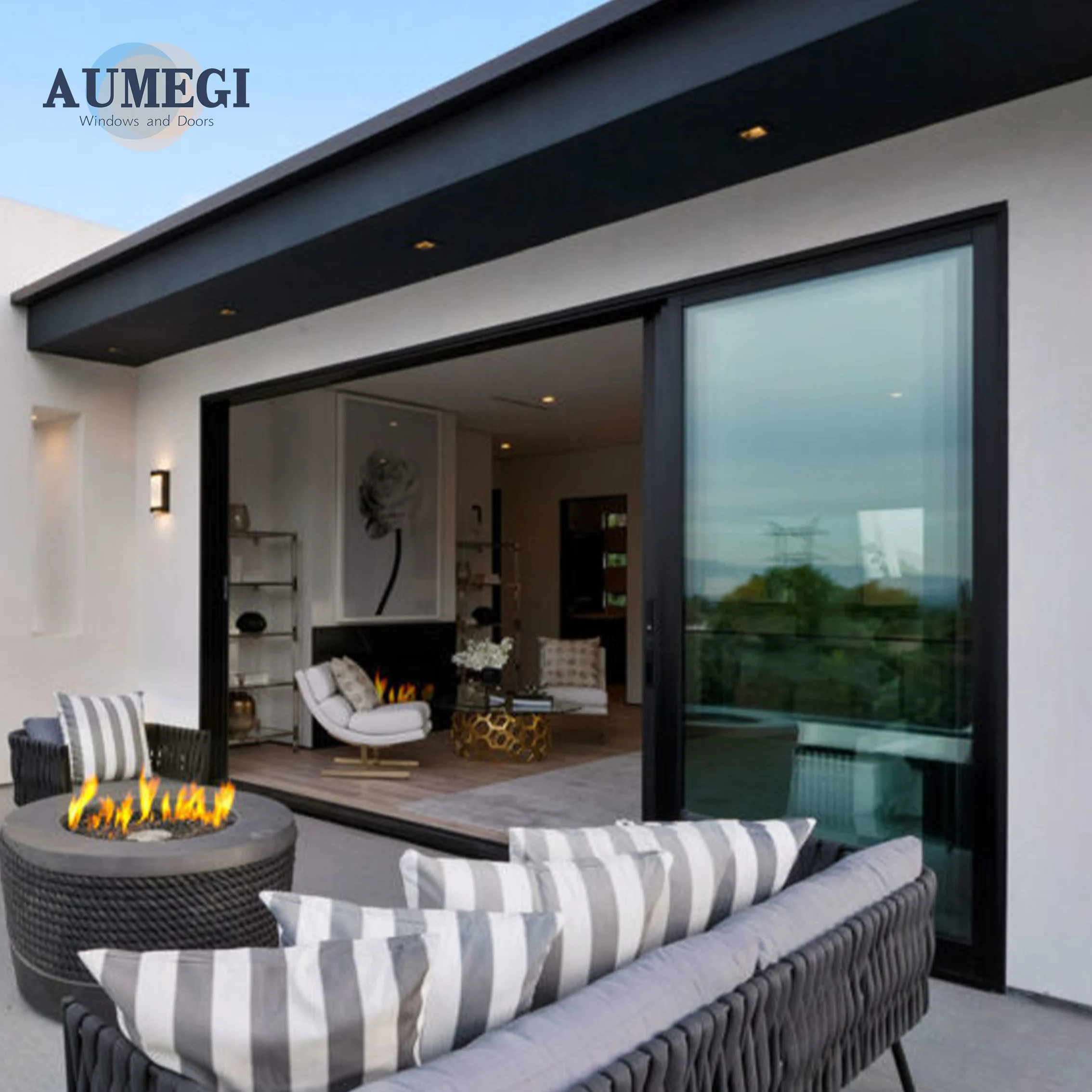 AUMEGI Patio Doors Price Lift Slide Door for Glazed Aluminium Slide Door