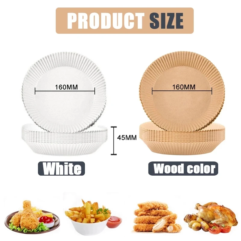 Air Fryer Disposable Paper Liner Non-stick aking Paper for Air Fryer Oil-proof / Water-proof Round