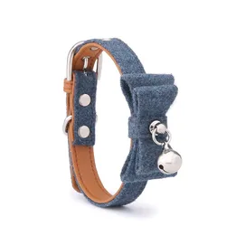 Cat Collars with Bow Tie and Bell Breakaway Felt Pet Collars Adjustable Buckle Collars for Cat Small Dog
