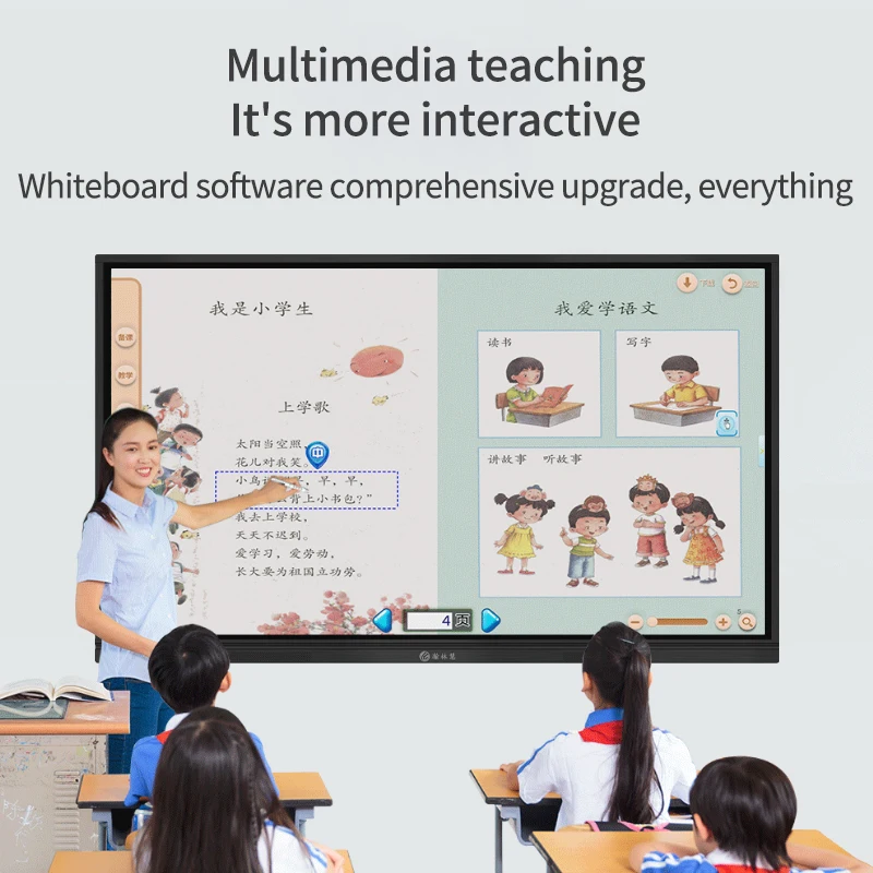 HOT Sale in Kenya Led Panel Display Smart Interactive Whiteboard 75 Inch 4k for Education Cheap Price of 55 Inch Black 1920*1080
