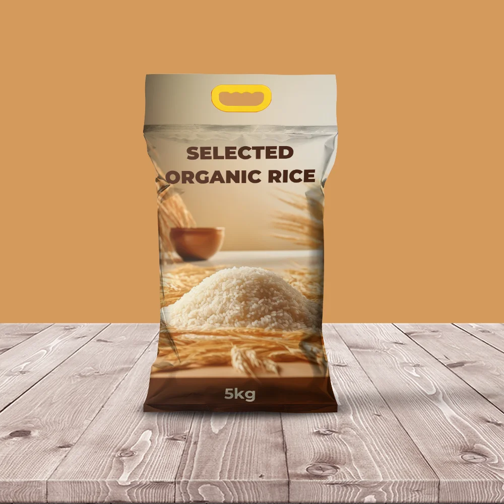 BPA Free Packaging Recyclable Plastic 1kg Rice Packing Bag Custom Four Side Seal Pouch with logo printing