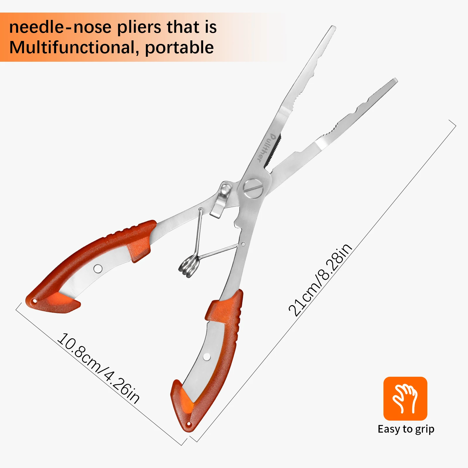Pullther 21cm Stainless Steel Outdoor Field Fishing Multi functional Spring Rope Tool Pliers Fishing Gear and Accessories