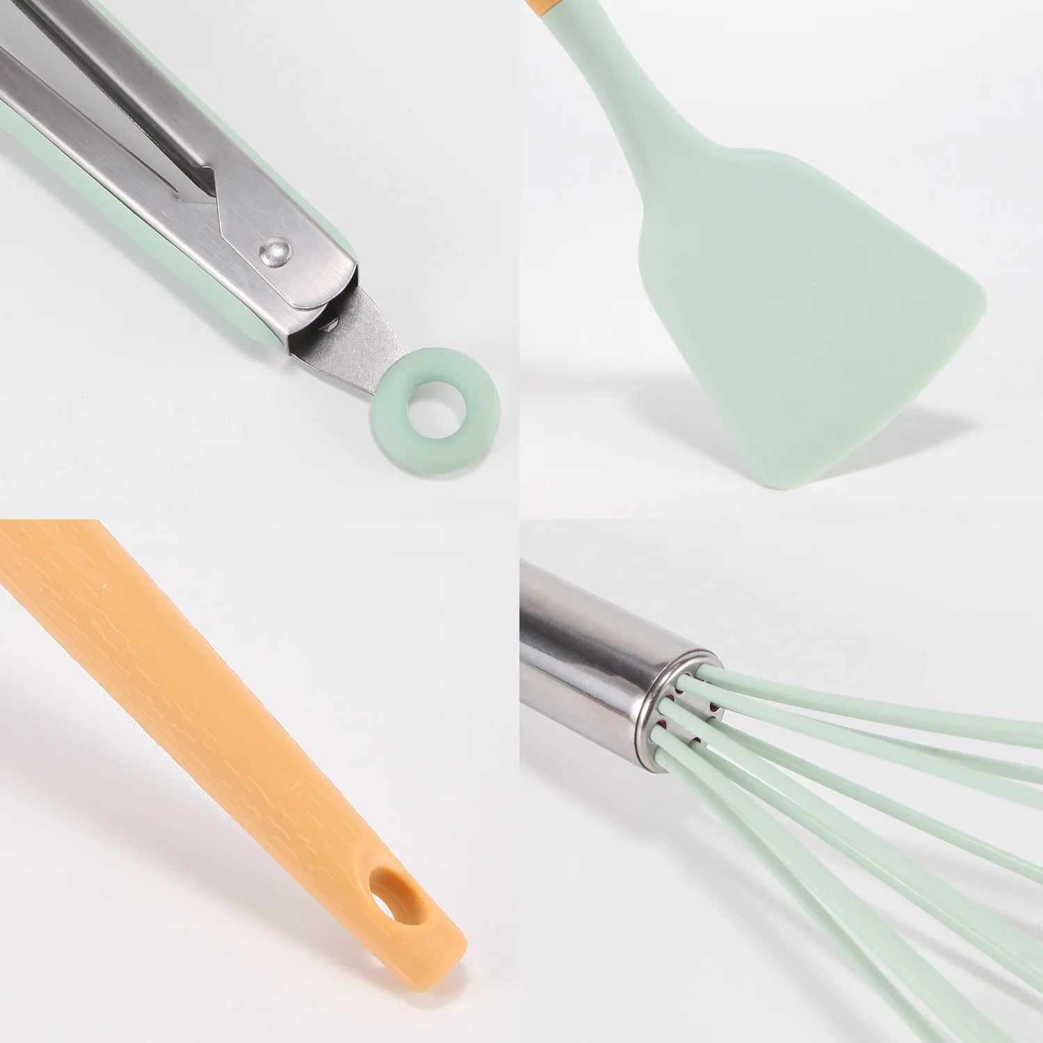 12 Pieces Silicone Kitchen Accessories Cooking Tools Kitchenware Cocina Silicone Kitchen Utensils With Wooden Wood Handles