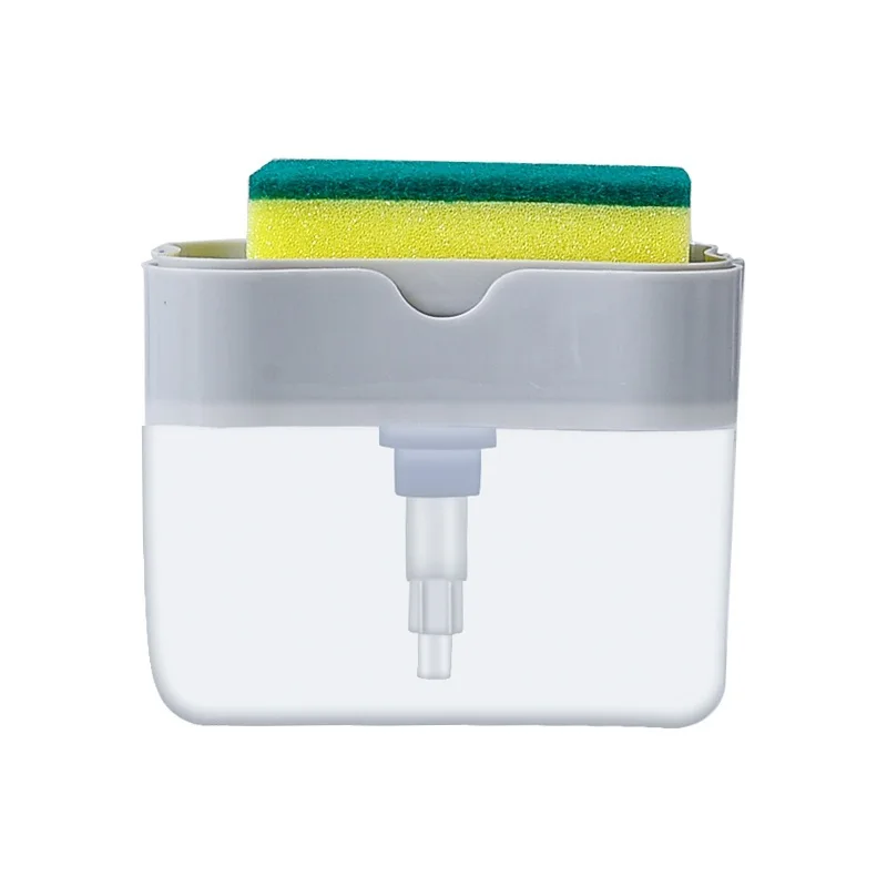 Cross-border Kitchen Push-type Liquid Dispensing Box Household Scouring Pad Dishwashing Brush Automatic Washing Liquid Soap Box