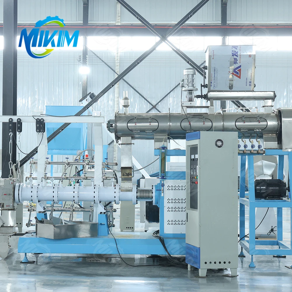 Wet Type Tilapia Floating Fish Feed Pellet Mill Extruder / Automatic Twin Screw Feed Extruder Making Machine