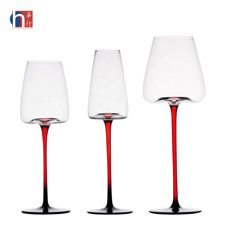 Wine Glass Luxury Colored Large 600ml 20oz Christmas Birthday Wedding Party Goblet Long Stem Designer Glassware