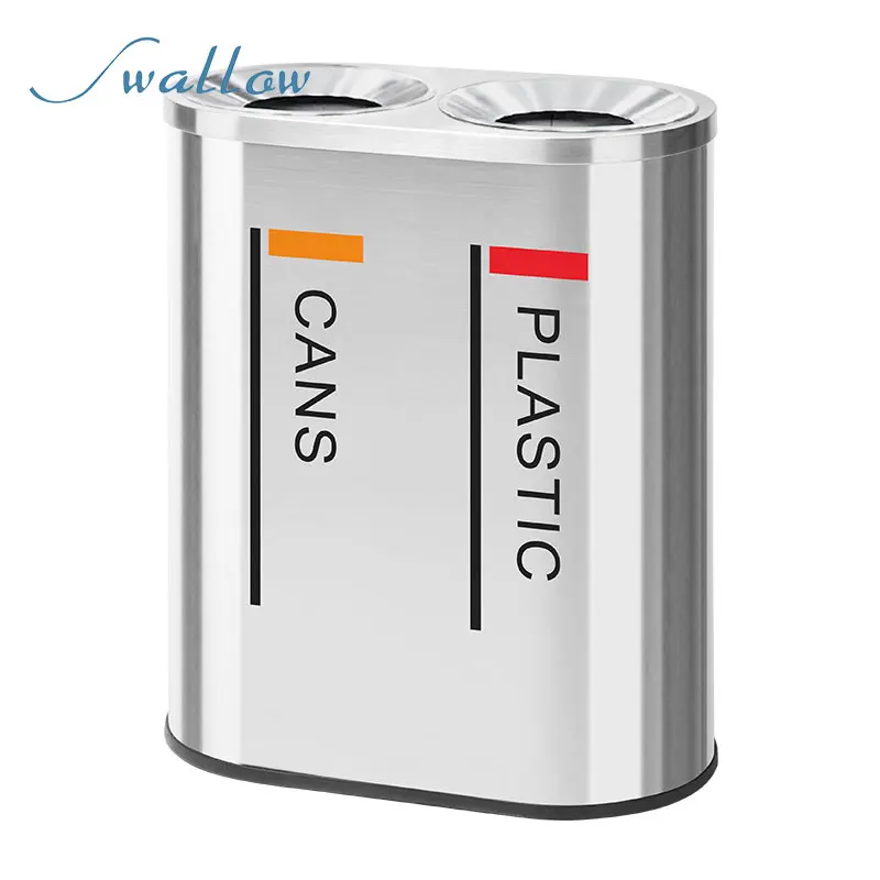 Street Rubbish Waste Container Classified Metal Garbage Bin Outdoor Trash Can