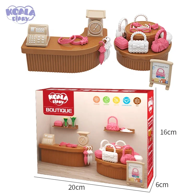 Koala Diary DIY Dollhouse Kit Mini House with mini accessories,Plastic Mini Miniature Dollhouse kits for kids