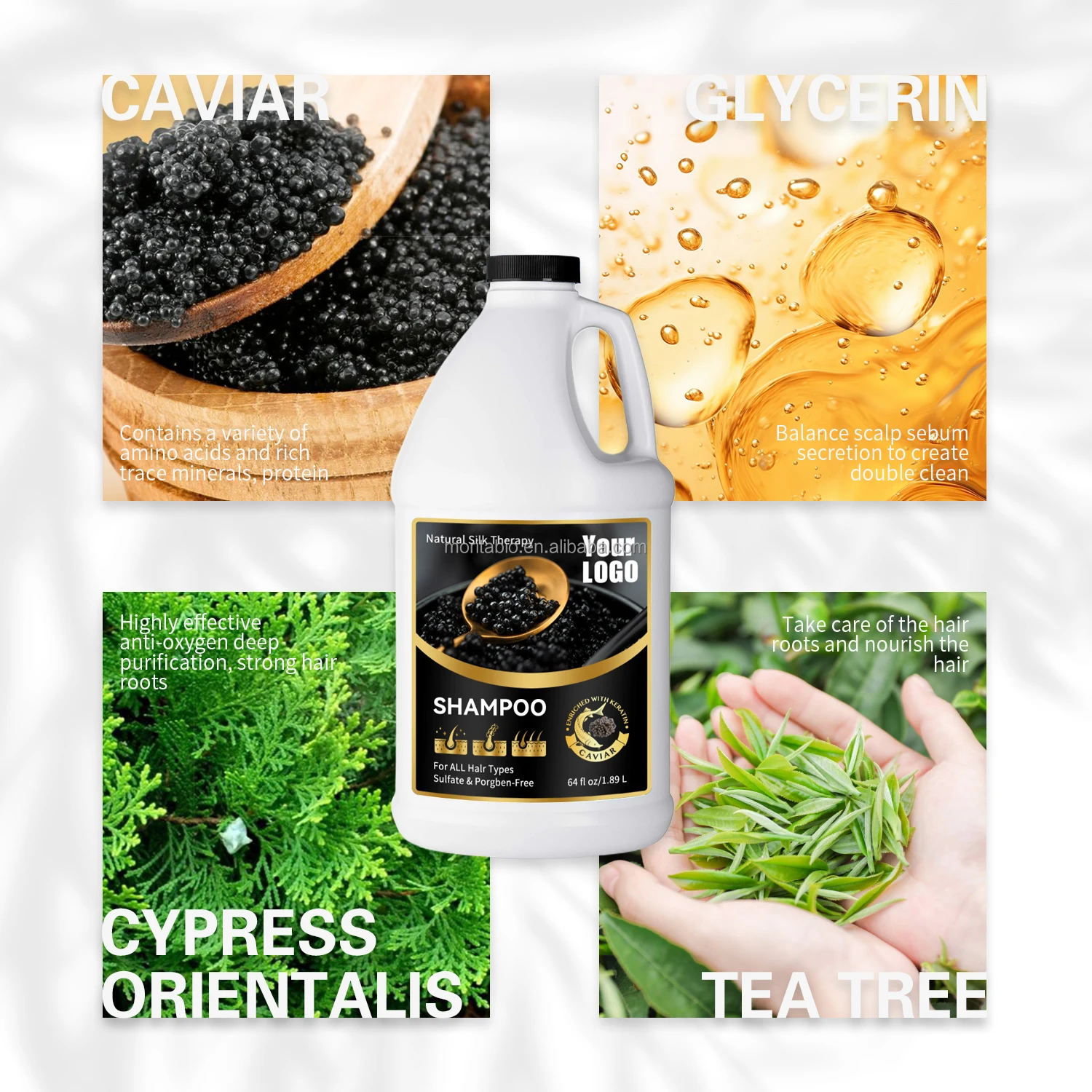 3L Private Label Daily Hair Care Shampoo Smoothing Deep Cleaning Hair Nourish Black Rice Shampoo 3 liters
