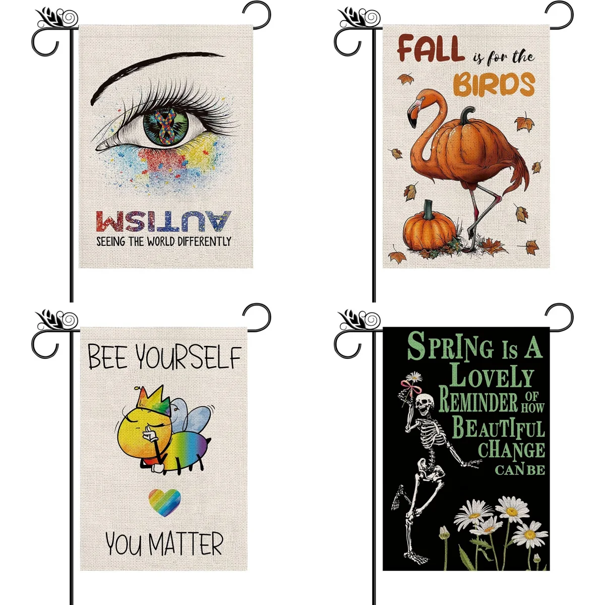 Autism Awareness 12 x 18 Inch Garden Flag Vertical Double Sided Puzzle Piece Inspirational Support Home Outdoor Seeing World