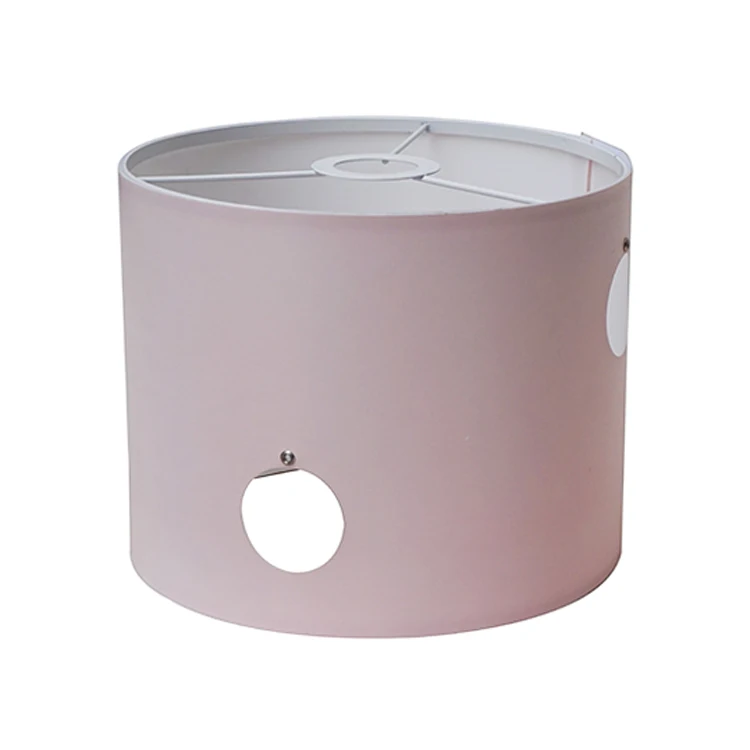 Rolled Edge Pink Modern Hot Sale Drum E27 Hanging Decorative Diy Lampshade Kit