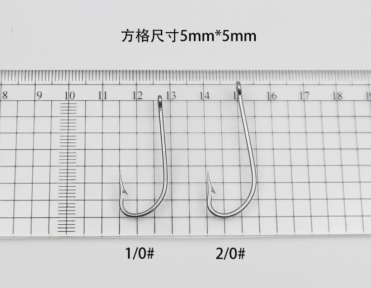 50pcs Fishing Hooks Saltwater Hooks Forged Hooks Extra Strong Stainless Steel Sea Bass Freshwater Saltwater Fishhook