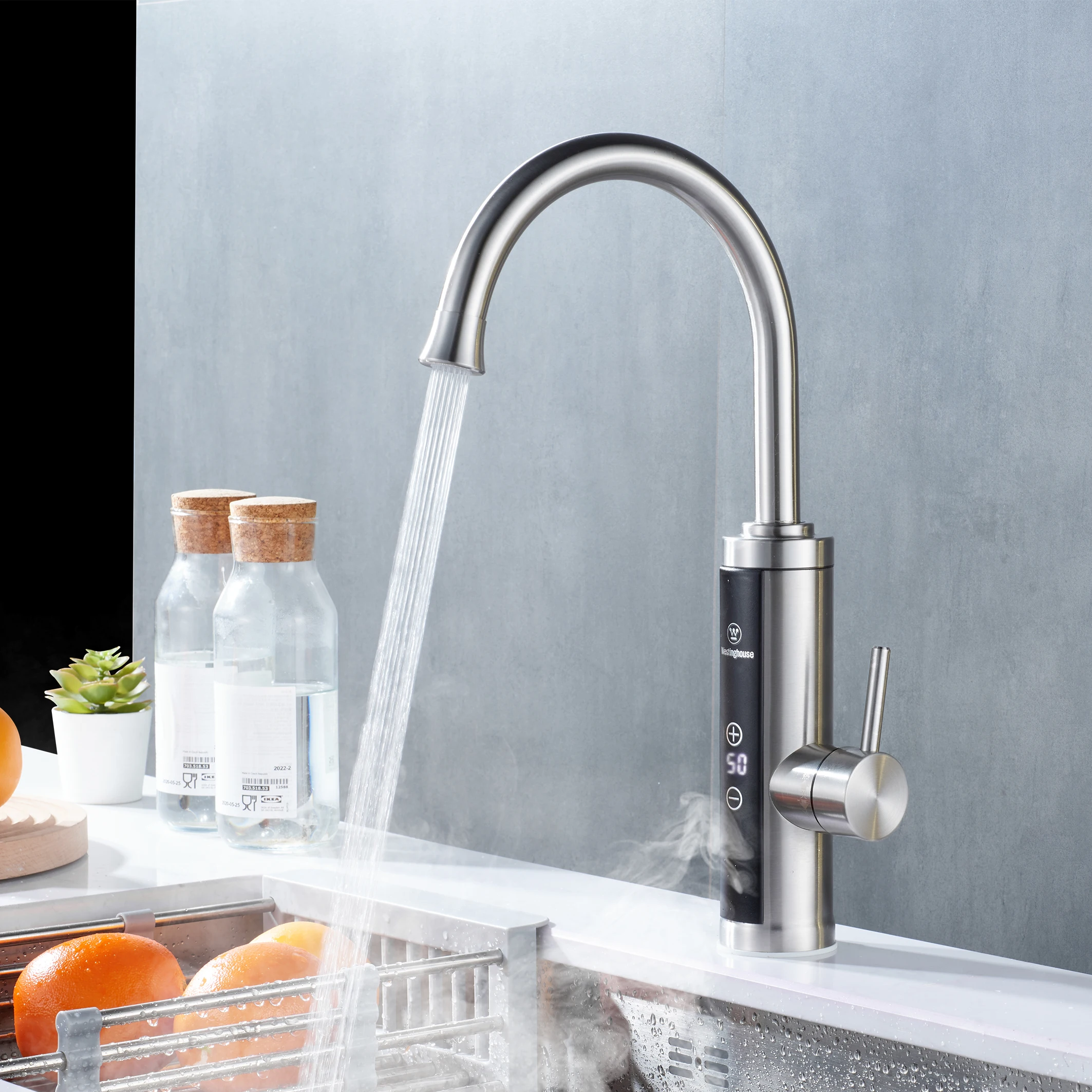 robinet 3000w 220v kitchen mixer electric instant heating hot water faucet tap torneira instant electric water heater tap