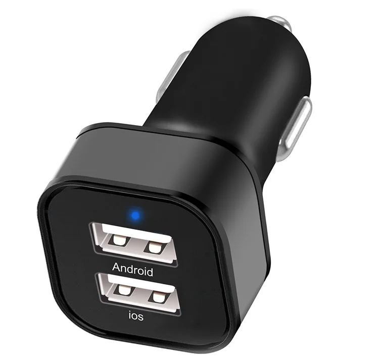  Автомобильное зарядное устройство 24 Вт 4.8A 2 USB универсальный компактный 12 вольт интеллектуальная зарядка технология