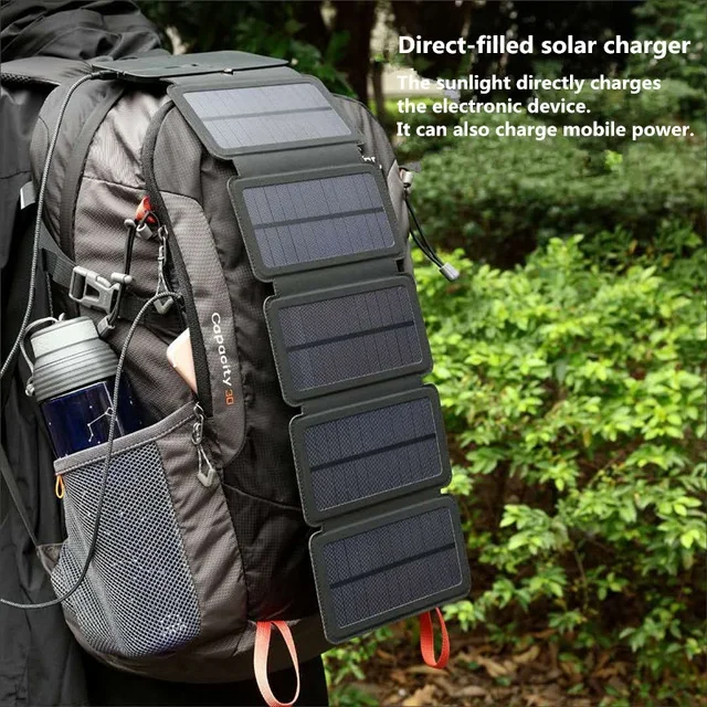 SunPower folding 10W Solar Cells Charger 5V 2.1A USB Output Devices Portable Solar Panels for Smartphones