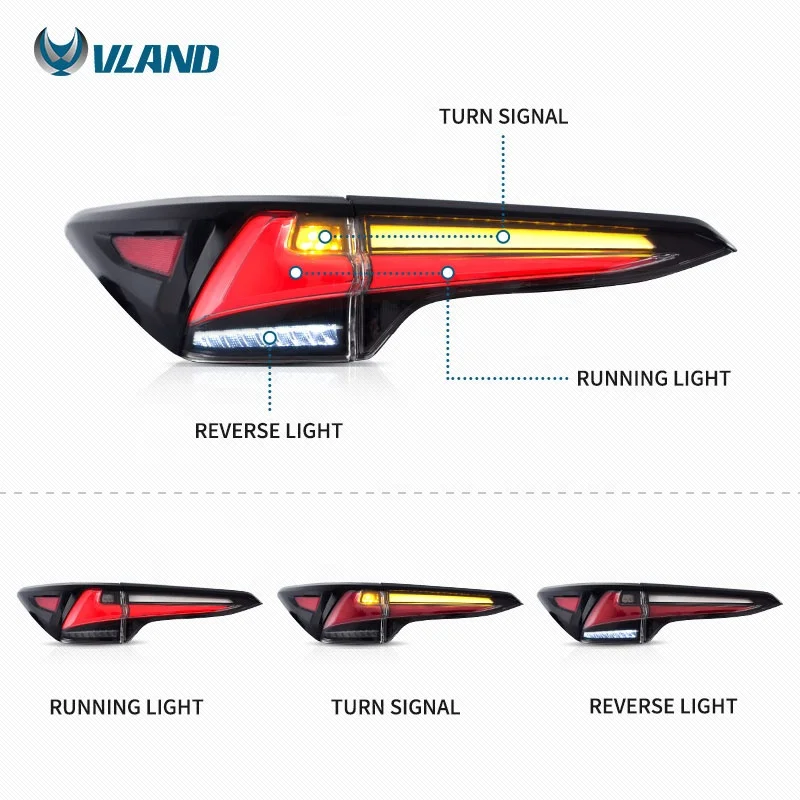 VVLAND Factory Wholesale Tail Light Led Car Lamp For Toyota Fortuner 2017-2021 Accessories Auto Lighting System Sequential Synth