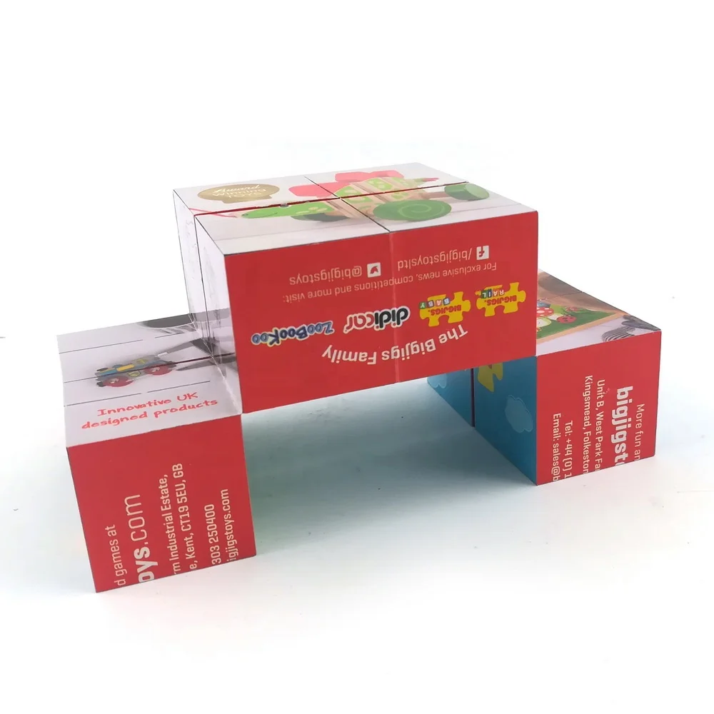 Logo Custom Plastic Paper Foldable 3D Puzzle Cubes Side Length 6cm Square Folding Changeable Magnetic Magic Cubes Without Magnet