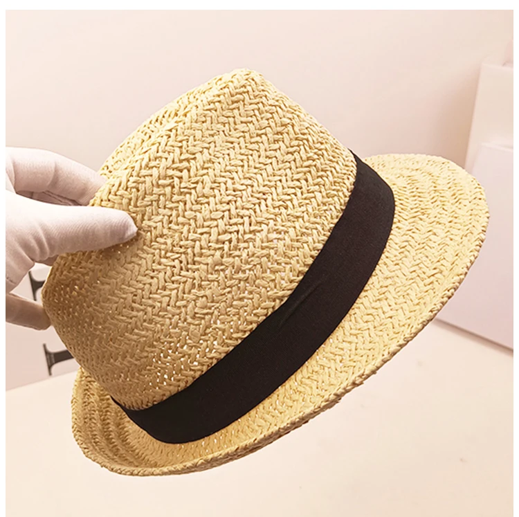 Mens Fedora Paper Straw Beach Cowboy Panama Bucket Oversized Foldable Fedora Straw Hat