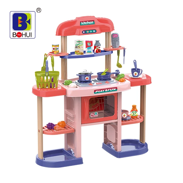 Best Quality Big Kitchen Set Toys Kids Pretend Play Cooking Learning Play Kitchen Toys For Kids child