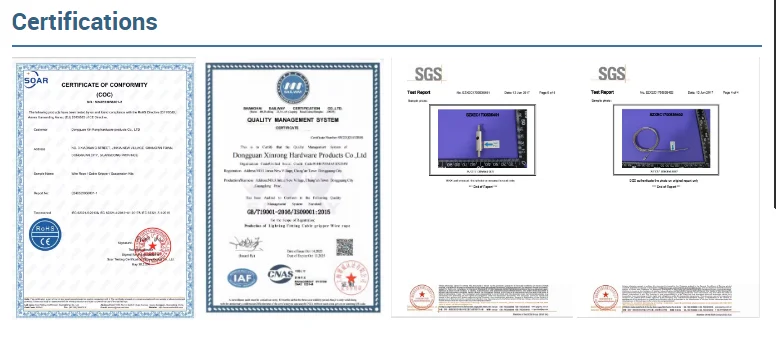 China High Quality OEM Stainless Steel wire and snap hook Cable Gripper For Hanging System