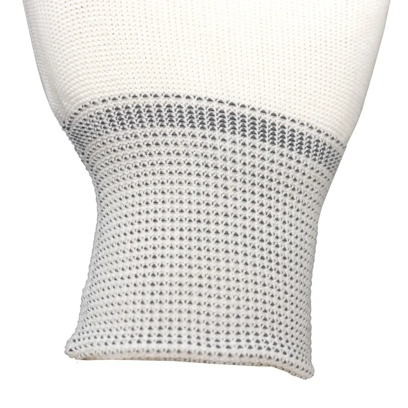 Factory Hot Sale Inspection Fingerless Nylon Half Finger Guantes Polyester Hands White Working Industrial Gloves
