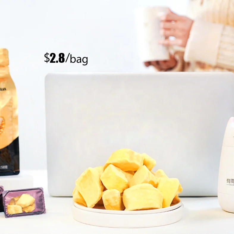 
fd food organic dried fruit vacuum bulk packaged low price dry freeze durian coating with white chocolate 